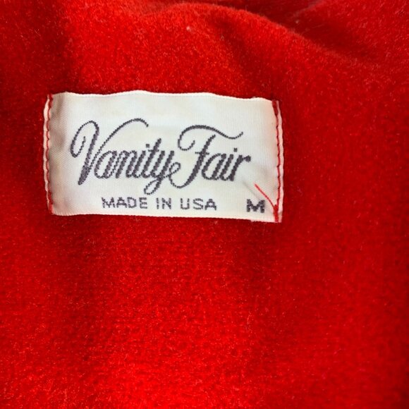 Vanity Fair Red Maxi Robe Size M Long Sleeve Tassel Zipper Cozy Loungewear USA - Picture 10 of 14